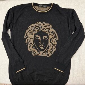Versace wool jumper metallic knit size 38 Preowned